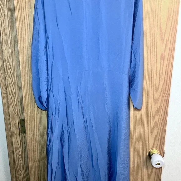 torrid Dusty Blue Long Sleeve Shirt Dress with Tie Waist - Picture 4 of 4